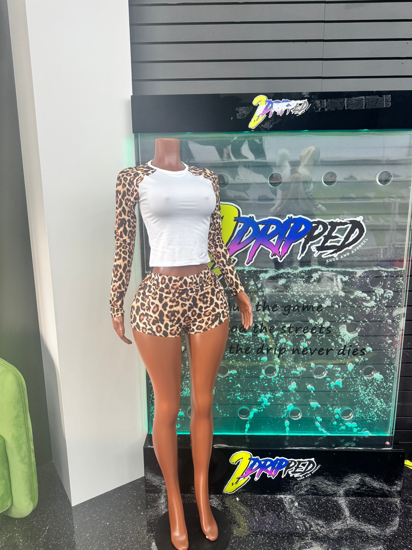 LEOPARD 2PC SHORT SET