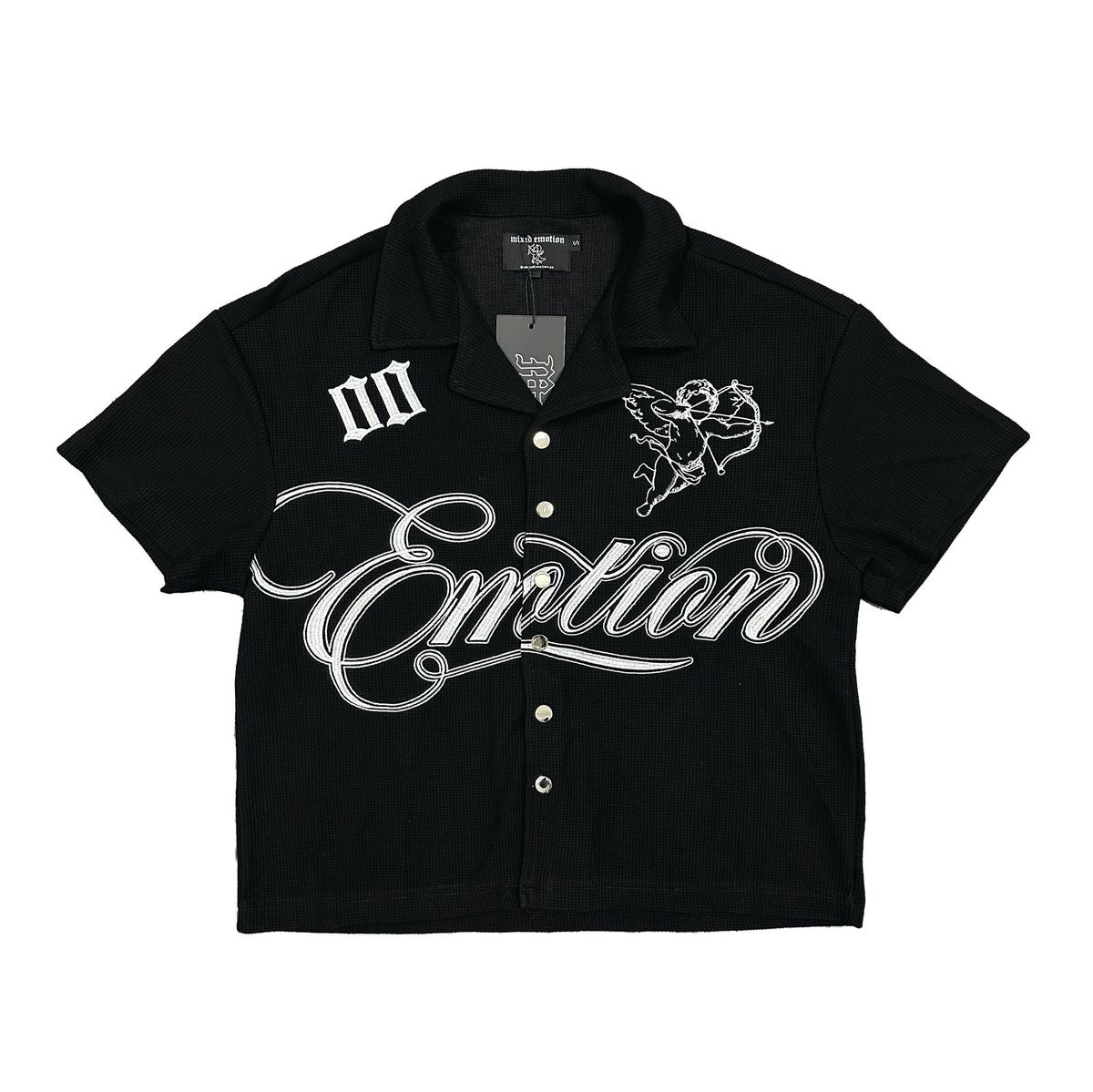 MIXED EMOTIONS BLACK SIGNATURE BUTTON UP (ON HAND)