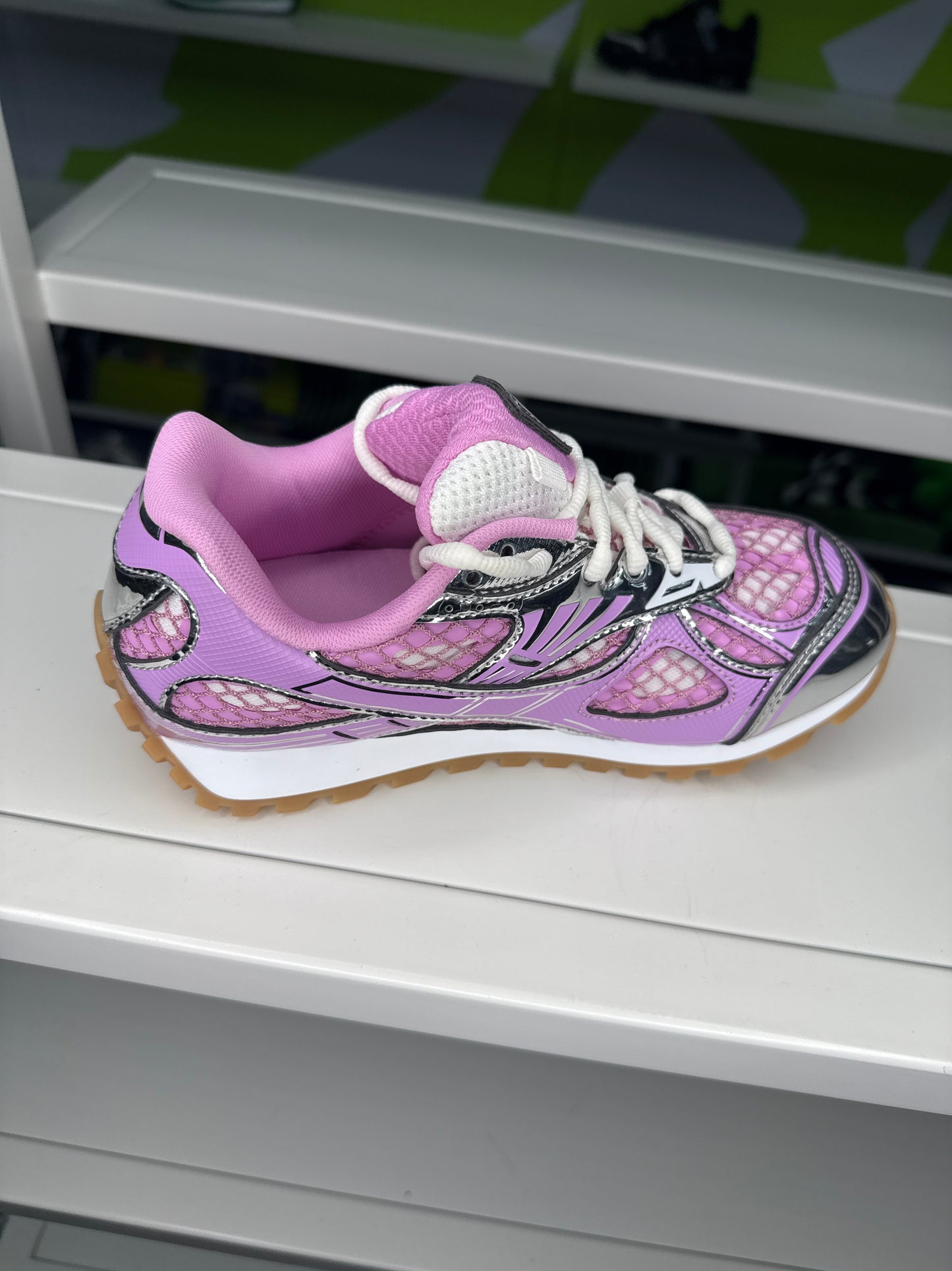 LACED IN PINK /SILVER SNEAKERS (ON HAND)