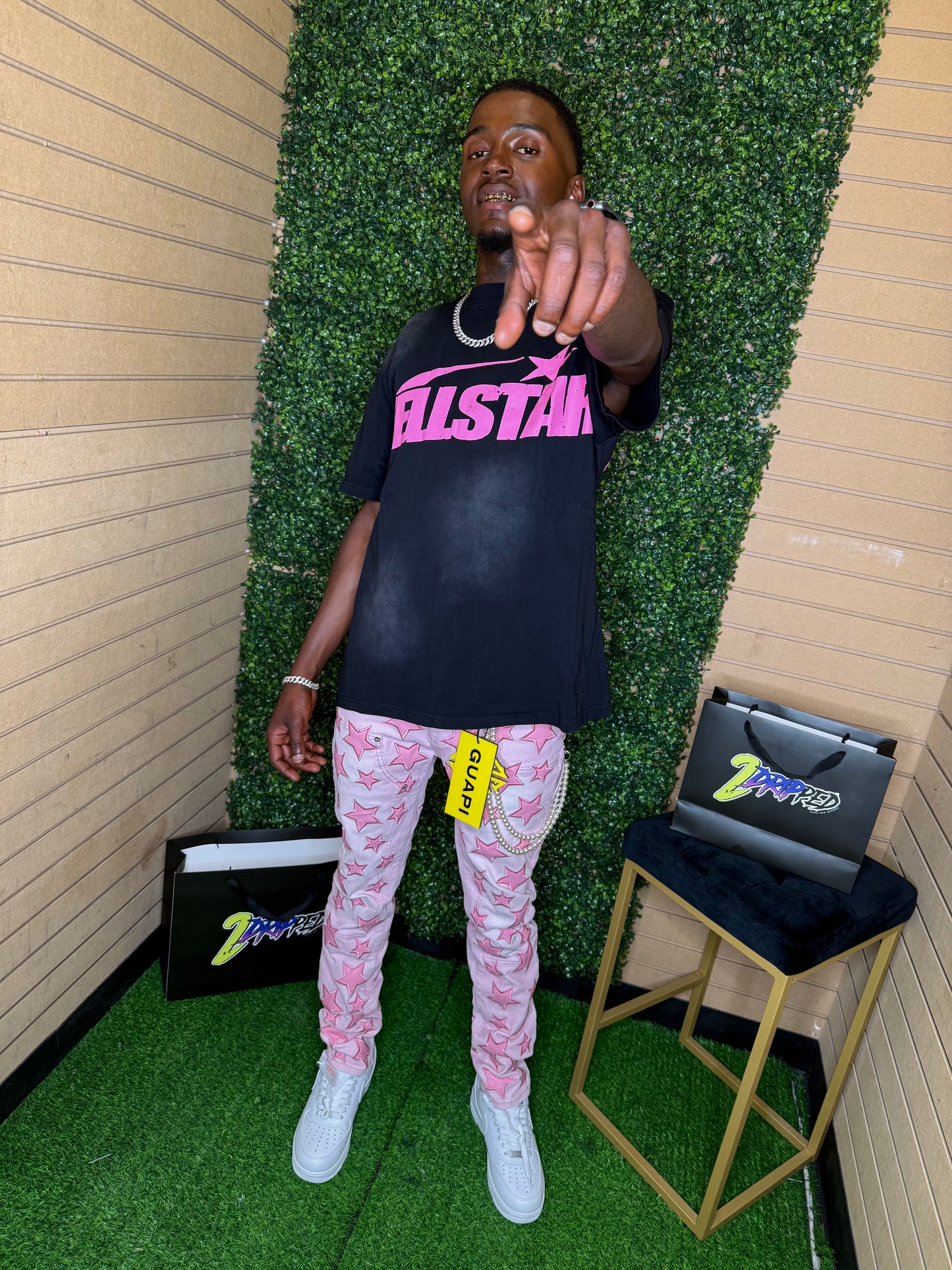 GUAPI FRENCH ROSE STARS DENIM (ON HAND)