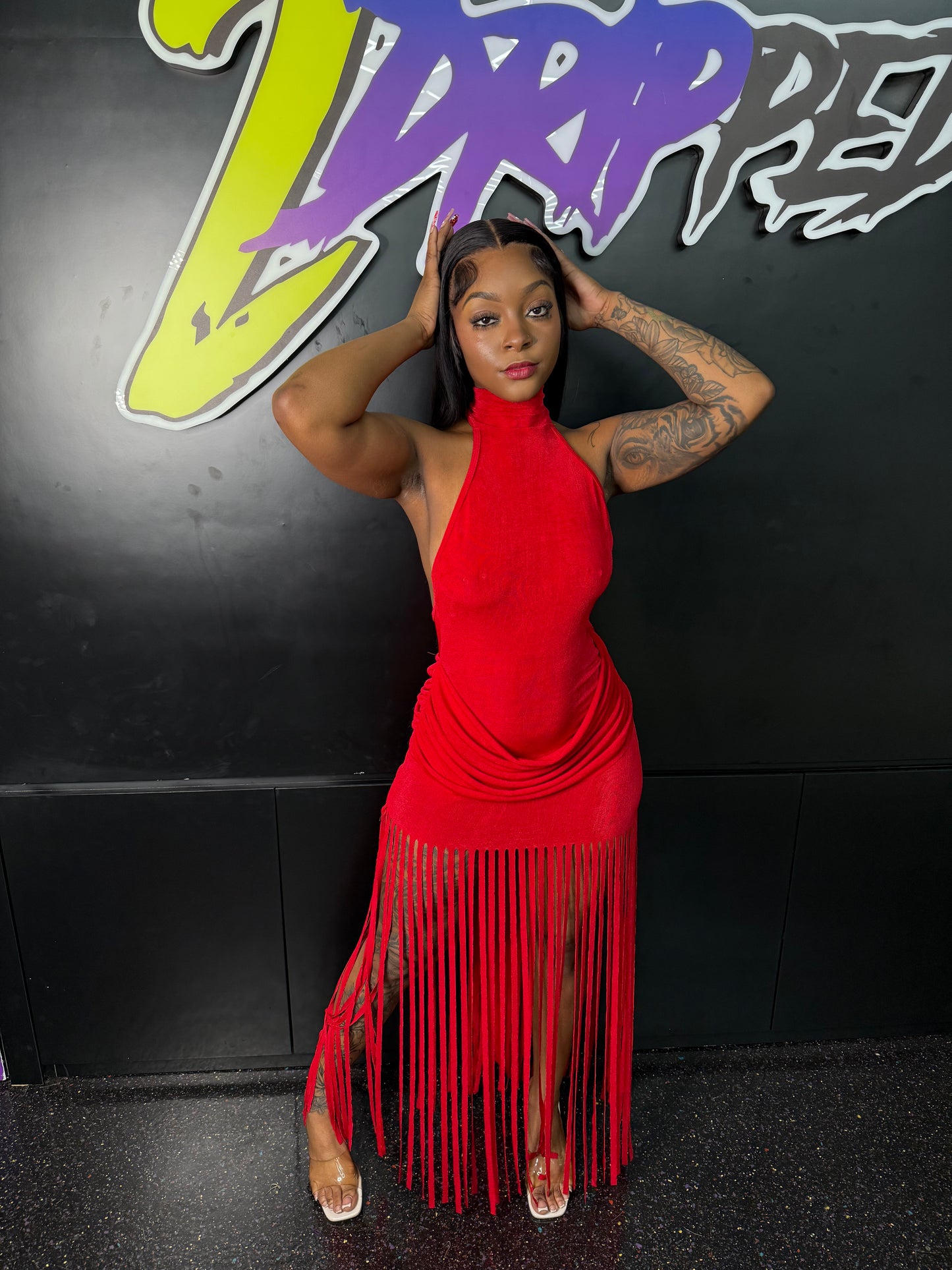 Sexy Red Shingle Dress