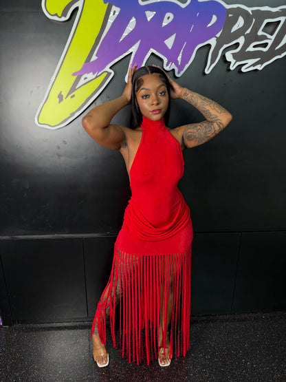 Sexy Red Shingle Dress