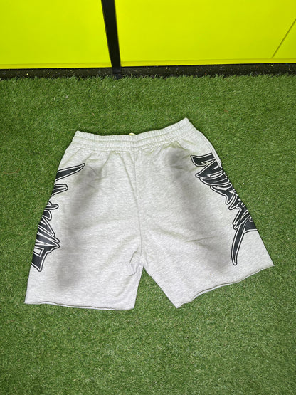 MIXED EMOTION GRAY DISTRESSED SHORTS (ON HAND)