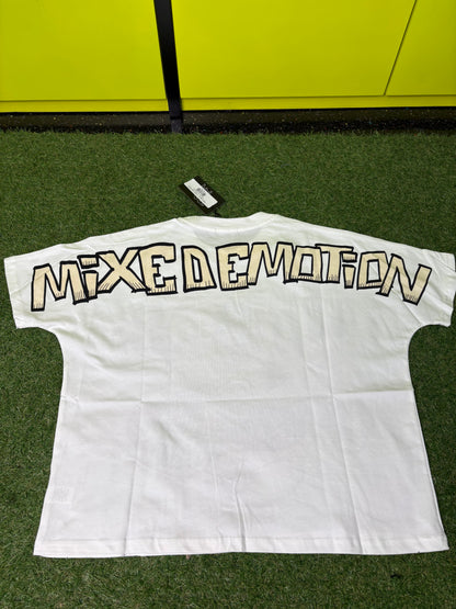 MIXED EMOTION KHAKI SKULL T SHIRT (ON HAND)