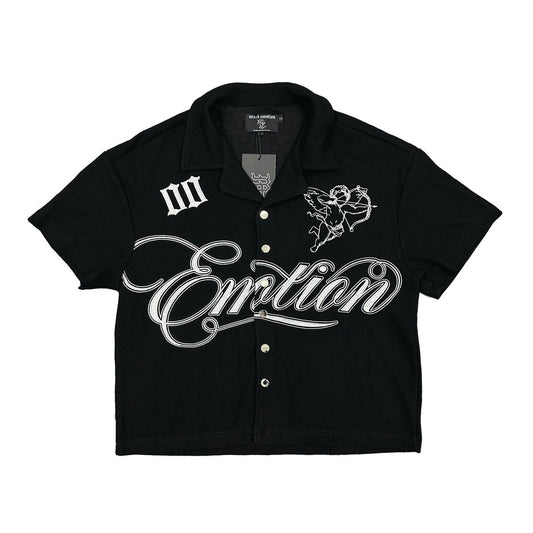 MIXED EMOTIONS BLACK SIGNATURE BUTTON UP (ON HAND)
